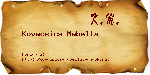 Kovacsics Mabella névjegykártya